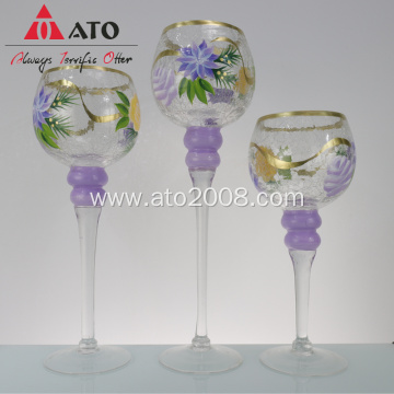 Luxury Glass Crystal Candle Stand Set Home Decoration